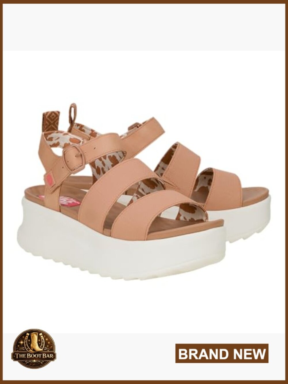 Platform Wedge Sandals with Adjustable Buckle - Lightweight EVA Footbed - Picture 2 of 7